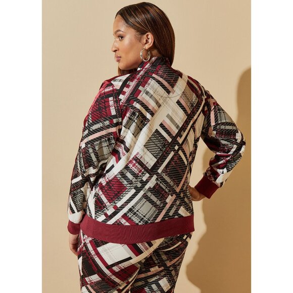Ashley Stewart Sport Womens Size 30/32 - 5X Jacket Multicolor Plaid Full Zip NWT - Picture 9 of 10